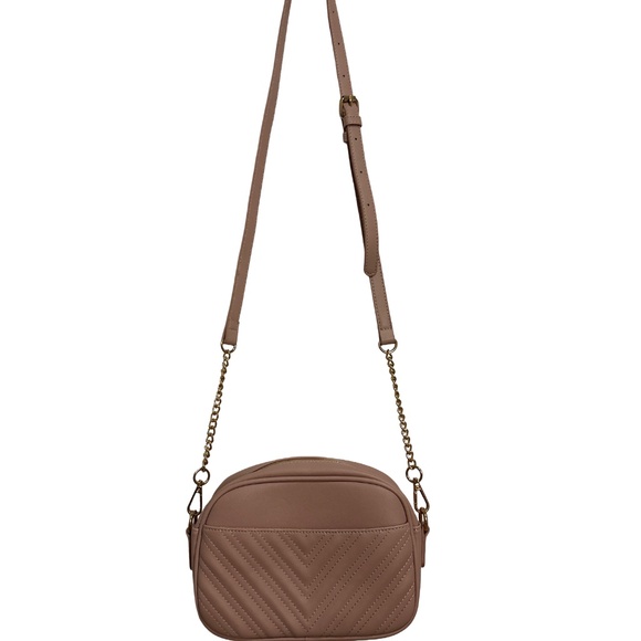 Lola Mae Quilted Crossbody Bag Blush Pink Adjustable Strap - Picture 8 of 14